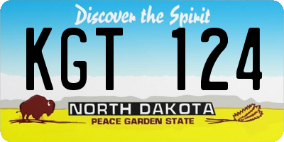 ND license plate KGT124
