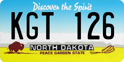 ND license plate KGT126