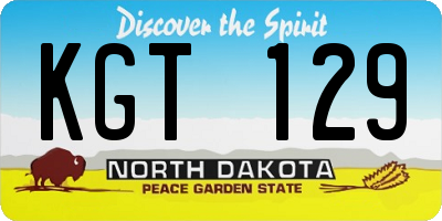 ND license plate KGT129