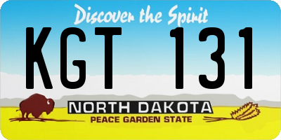 ND license plate KGT131