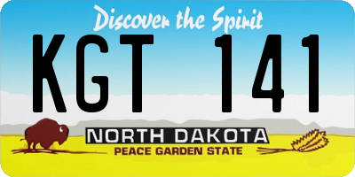 ND license plate KGT141