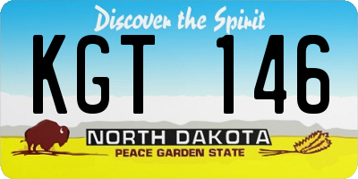 ND license plate KGT146