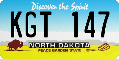 ND license plate KGT147