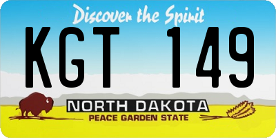 ND license plate KGT149