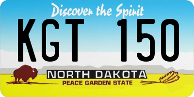 ND license plate KGT150