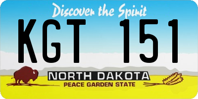 ND license plate KGT151