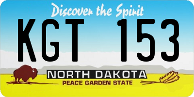 ND license plate KGT153