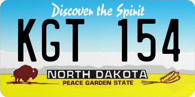 ND license plate KGT154