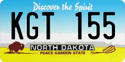 ND license plate KGT155