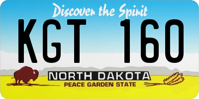 ND license plate KGT160