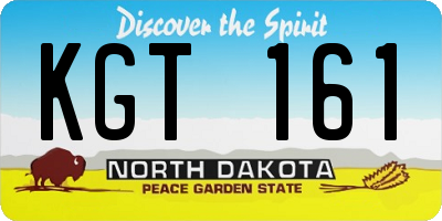 ND license plate KGT161