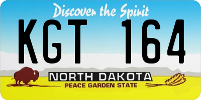 ND license plate KGT164