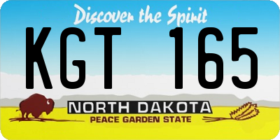 ND license plate KGT165