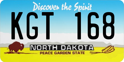 ND license plate KGT168