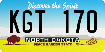 ND license plate KGT170