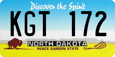 ND license plate KGT172