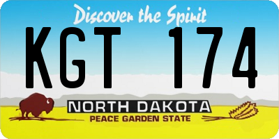 ND license plate KGT174