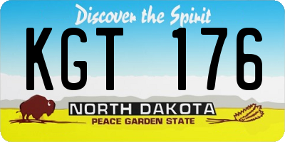 ND license plate KGT176