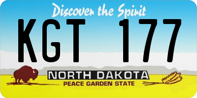 ND license plate KGT177