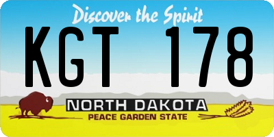 ND license plate KGT178
