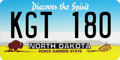 ND license plate KGT180