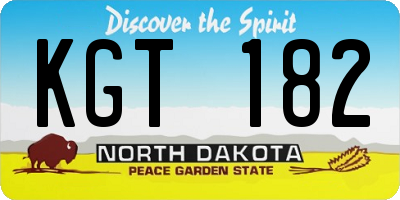 ND license plate KGT182
