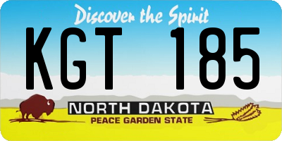 ND license plate KGT185