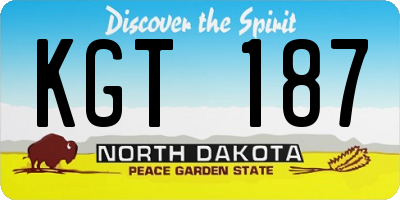 ND license plate KGT187