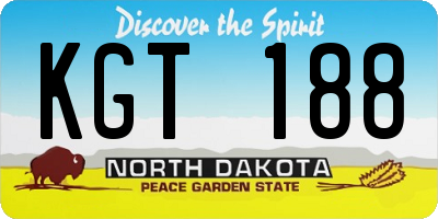 ND license plate KGT188