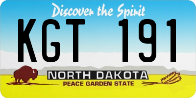 ND license plate KGT191