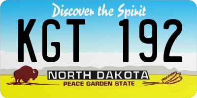 ND license plate KGT192