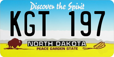 ND license plate KGT197