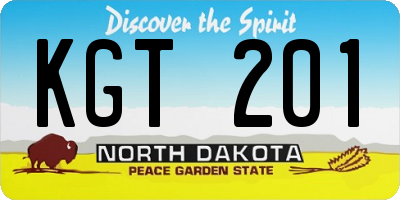 ND license plate KGT201