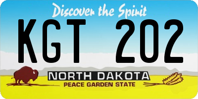 ND license plate KGT202
