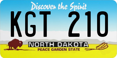 ND license plate KGT210
