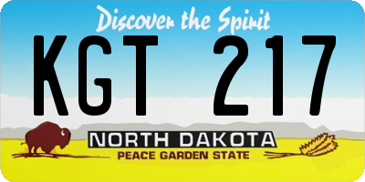 ND license plate KGT217