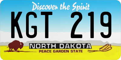 ND license plate KGT219