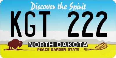ND license plate KGT222