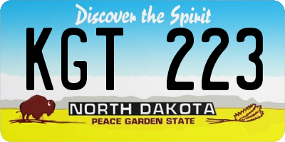 ND license plate KGT223