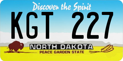 ND license plate KGT227