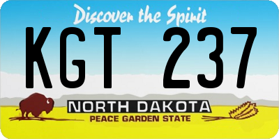 ND license plate KGT237