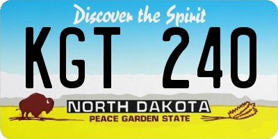 ND license plate KGT240