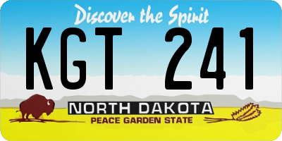 ND license plate KGT241