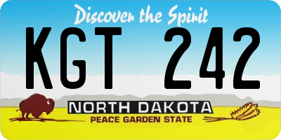 ND license plate KGT242