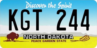 ND license plate KGT244