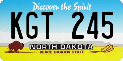 ND license plate KGT245