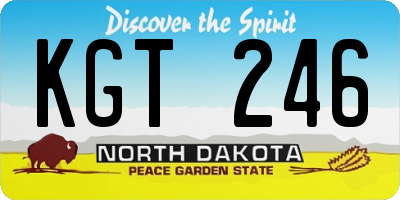 ND license plate KGT246