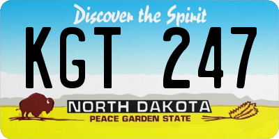 ND license plate KGT247