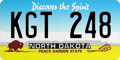 ND license plate KGT248