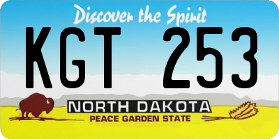 ND license plate KGT253